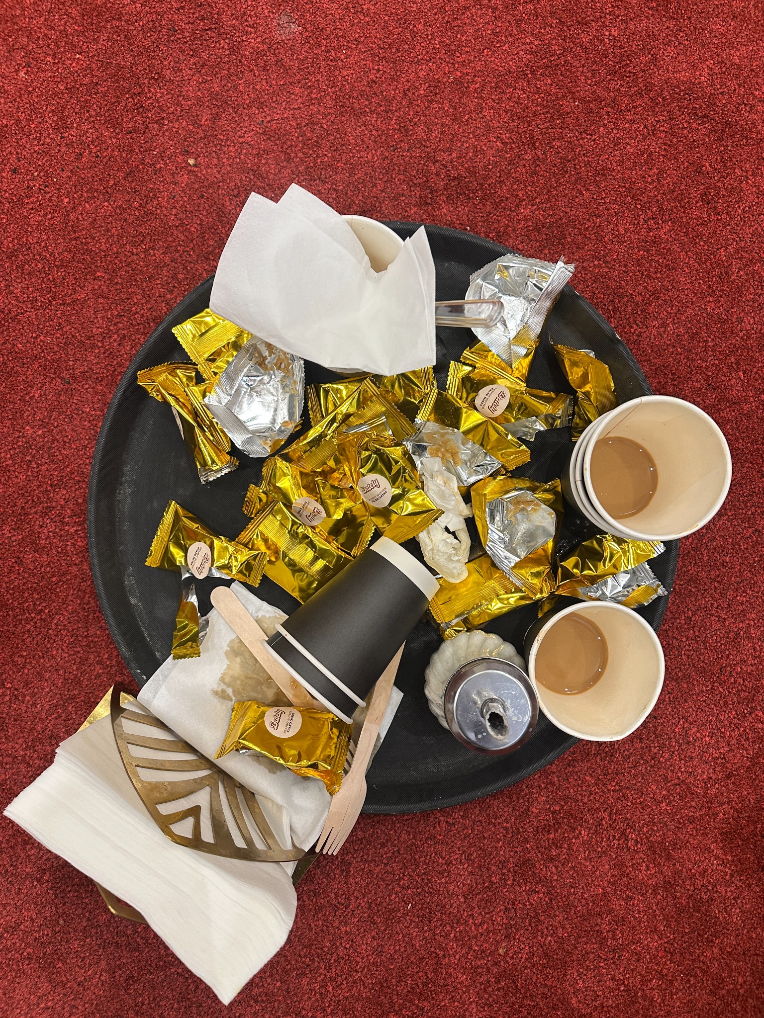 A tray of DATELY® samples shared at a tasting